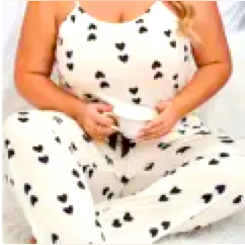 Heart Print Women's Pajama Set